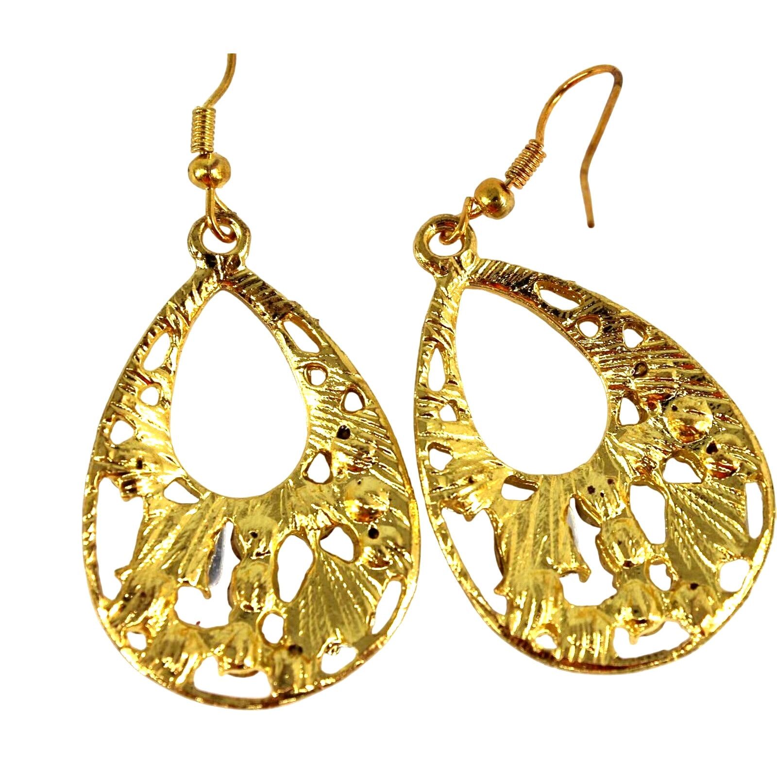 Other Dazzling Goldtone Clear Rhinestone Studded Earrings • 2" Size ONE SIZE - 2 Thumbnail