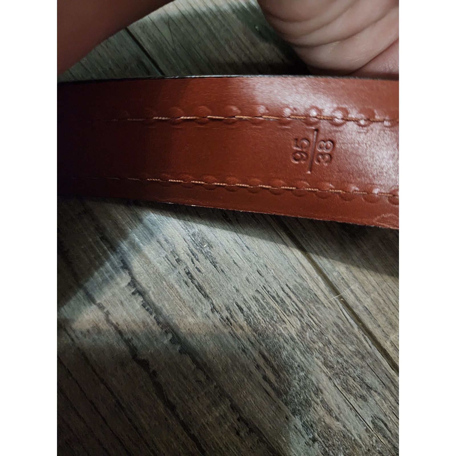 Daniel Cremieux Daniel Cremieux Brown stitching belt Italian Leather Sz38 G Size 38 - 7 Thumbnail