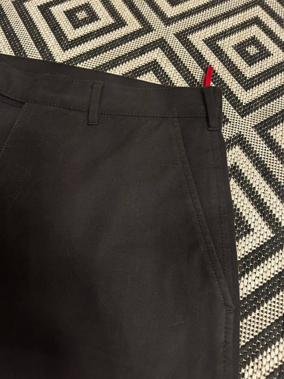 Prada Technical Red Tab Trousers nylon pants black w32