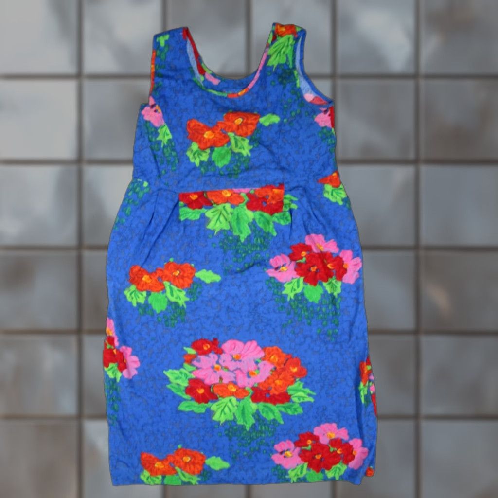 Jams World VINTAGE Jams World Dress Womens Large Blue Bluquet W334-BLUQ Rayon Made USA Hawaiian Sundress Size L / US 10 / IT 46 - 1 Thumbnail