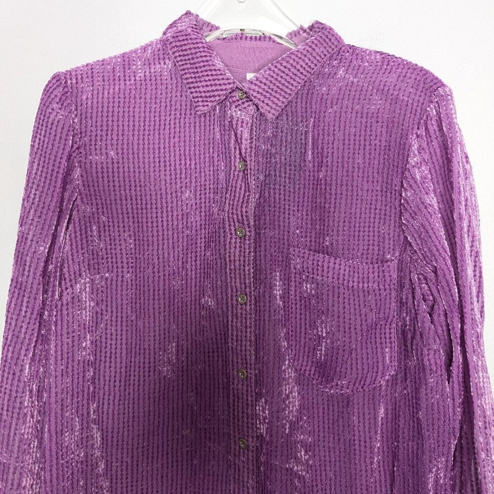 Anthropologie Anthropologie Akemi Kin Orchid Purple Velvet Striped Duster Size M / US 6-8 / IT 42-44 - 4 Thumbnail