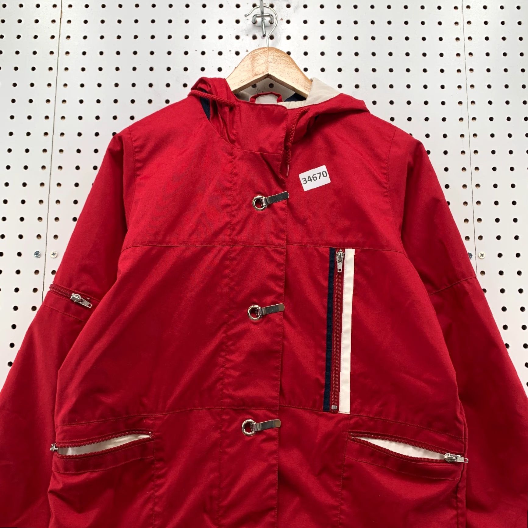 Nike VINTAGE Nike Jacket Womens Small Red Hooded Windbreaker 21.5x28.5 Size S / US 4 / IT 40 - 6 Thumbnail