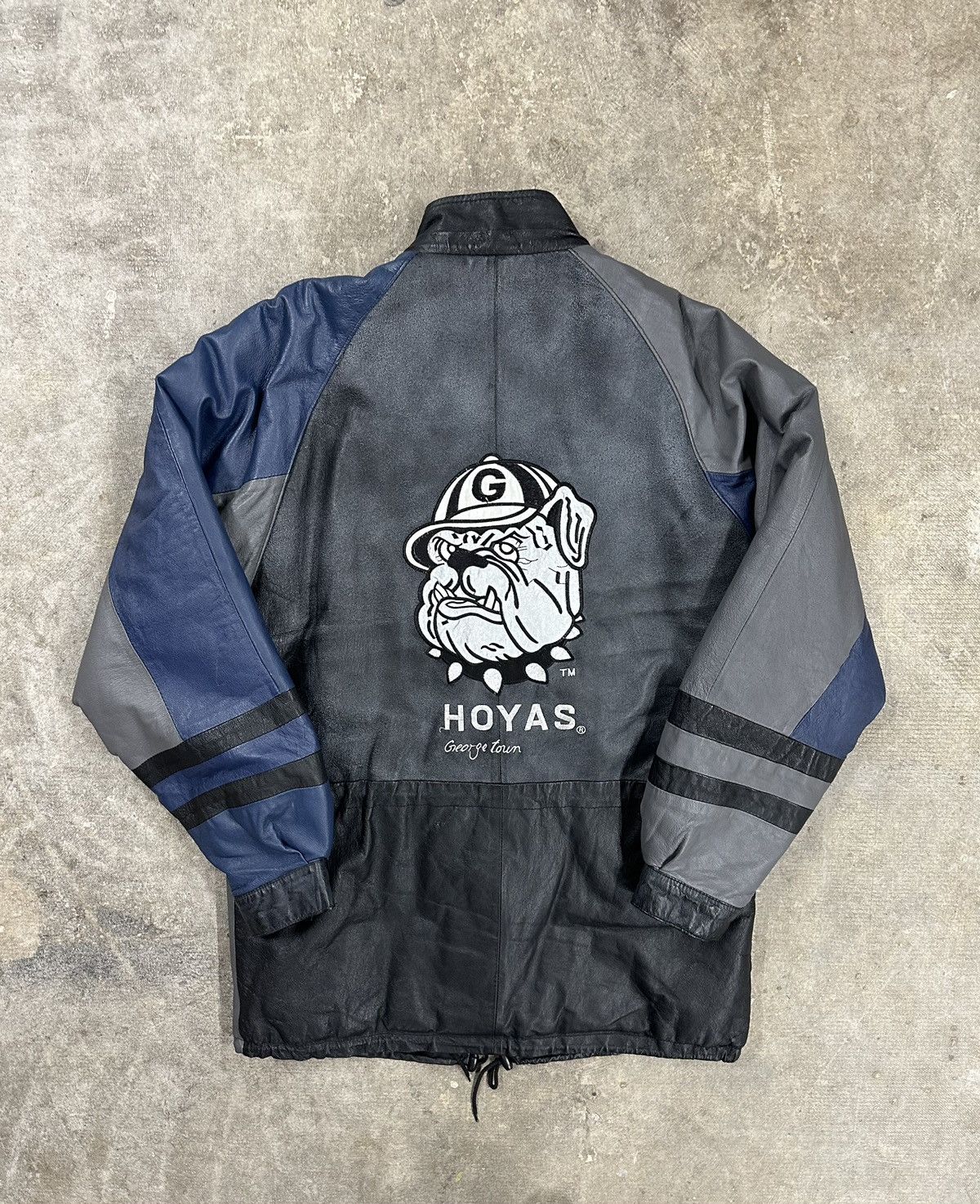 Vintage Vintage 90s Speedy Georgetown Hoyas Leather Chore Jacket Size US L / EU 52-54 / 3 - 2 Thumbnail