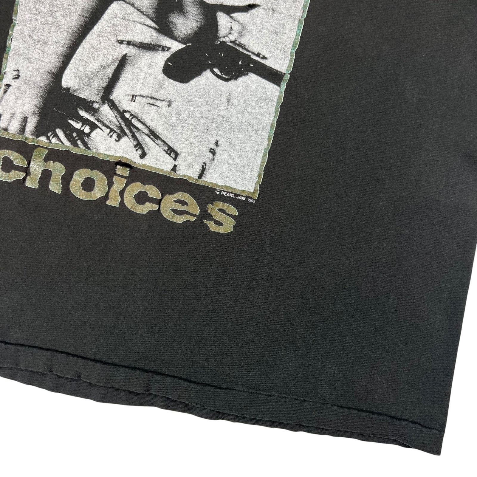 Band Tees × Hanes × Vintage Vintage 1992 Pearl Jam Choices Crayons Gun faded band tee Size US XL / EU 56 / 4 - 3 Thumbnail