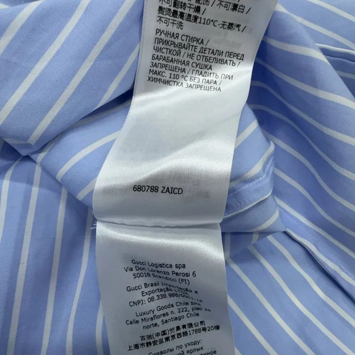 Gucci Men's Blue Striped Long Sleeve Shirt-2507