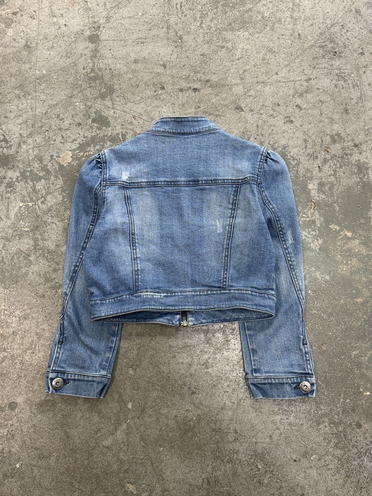 Vintage y2k Denim Bomber Jacket Size S / US 4 / IT 40 - 5 Thumbnail