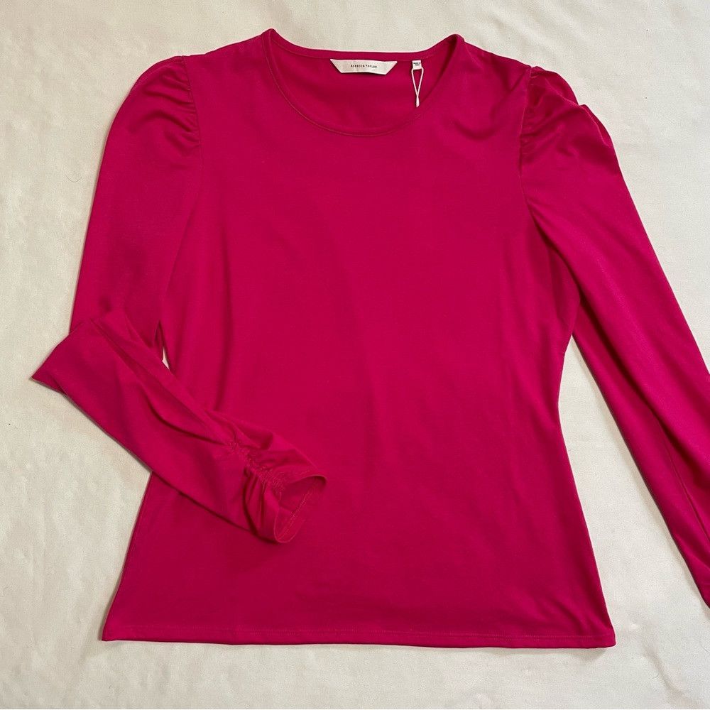 Rebecca Taylor NWT New $95 Rebecca Taylor Ruched Long-Sleeve Pink Top Size Size XL / US 12-14 / IT 48-50 - 6 Thumbnail