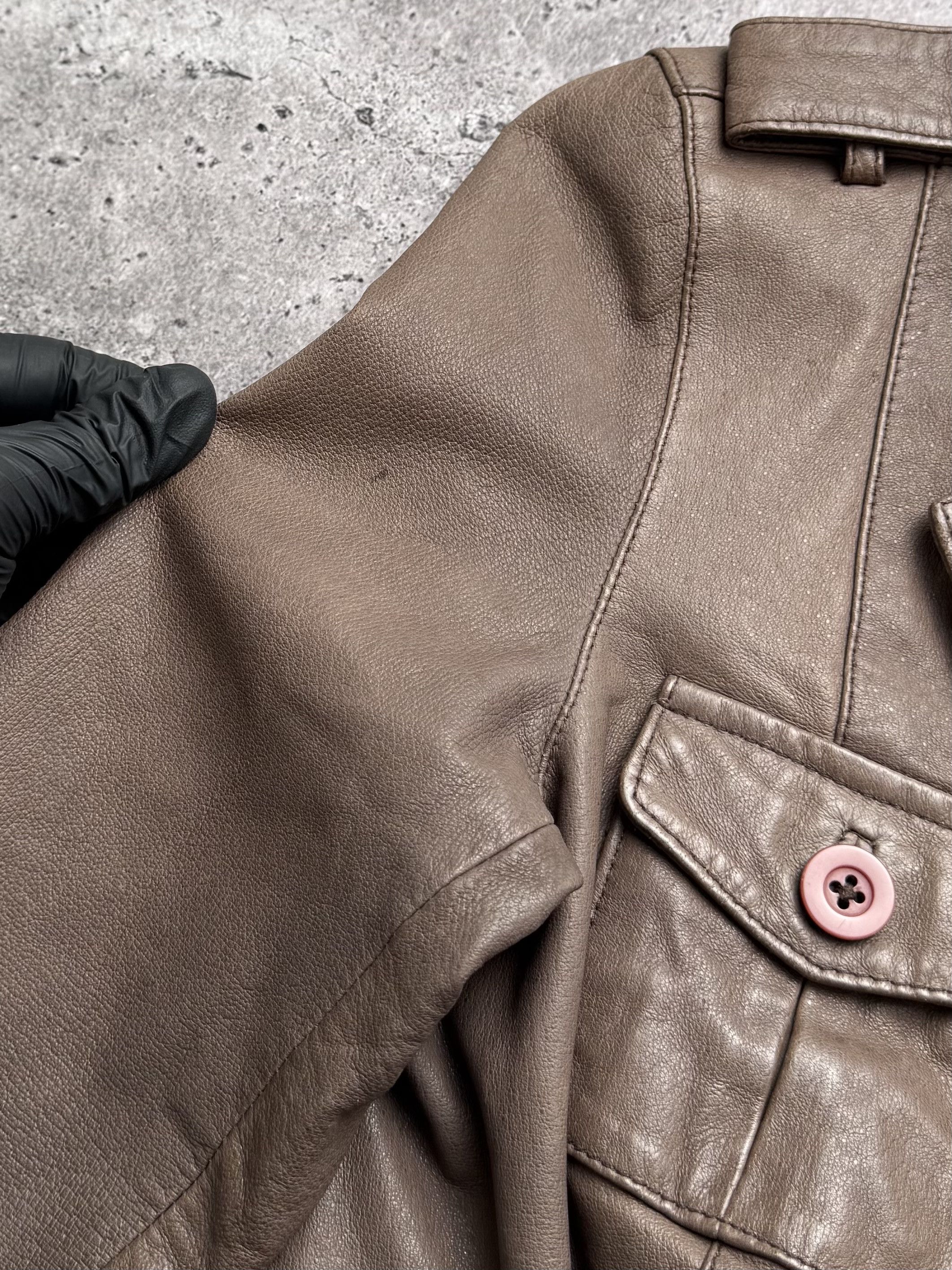 Vintage Vintage Cropped Leather Jacket C2(V489) Size XS / US 0-2 / IT 36-38 - 5 Thumbnail