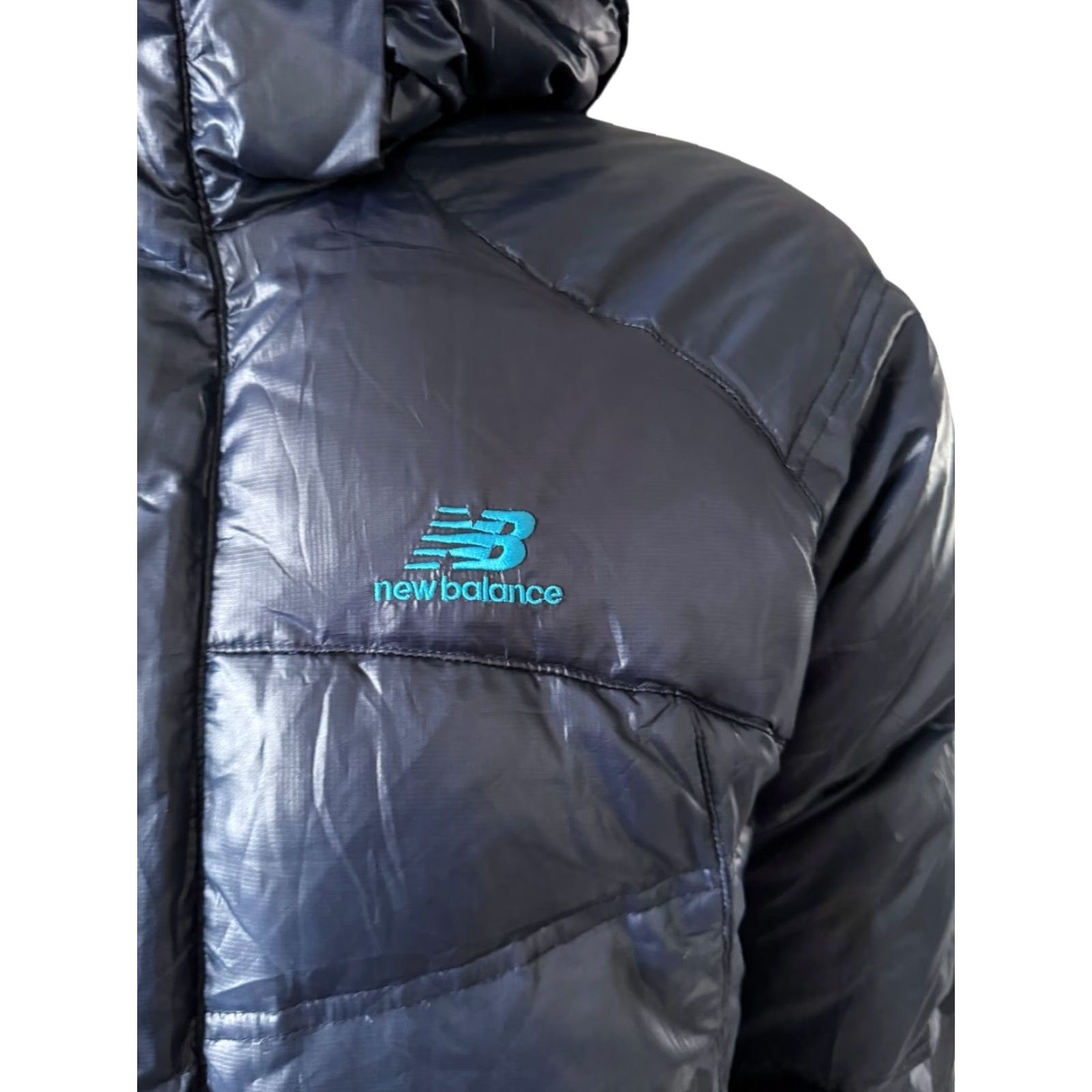 New Balance New Balance Navy Hooded Puffer Jacket L / 100 Navy Down Duck fill Hooded Mens Jacket Size US L / EU 52-54 / 3 - 3 Thumbnail