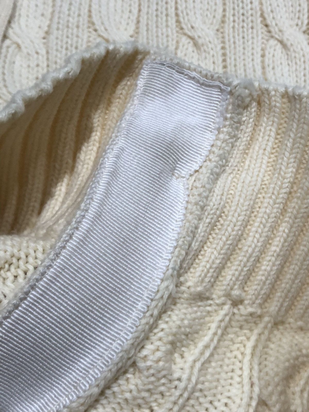 Vintage Vtg 90s Land’s End Cable Knit Cardigan Size M / US 6-8 / IT 42-44 - 6 Thumbnail
