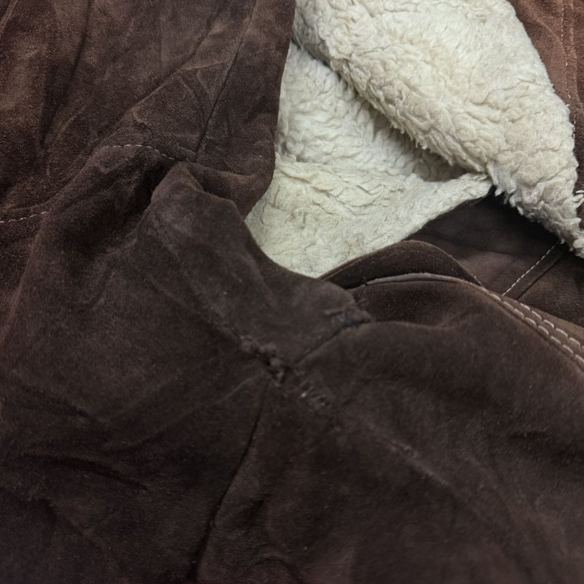 Towncraft Vintage 70s Jc Penny Suede Leather Jacket Sherpa Lining Size US L / EU 52-54 / 3 - 16 Thumbnail