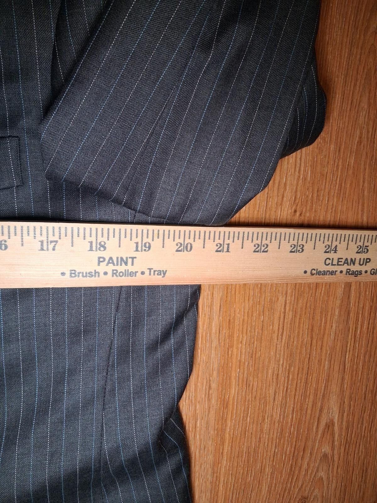 Stafford Stafford 2 Piece Suit Mens 40S 35x29 Gray Striped Wool Silk Size 40S - 11 Thumbnail