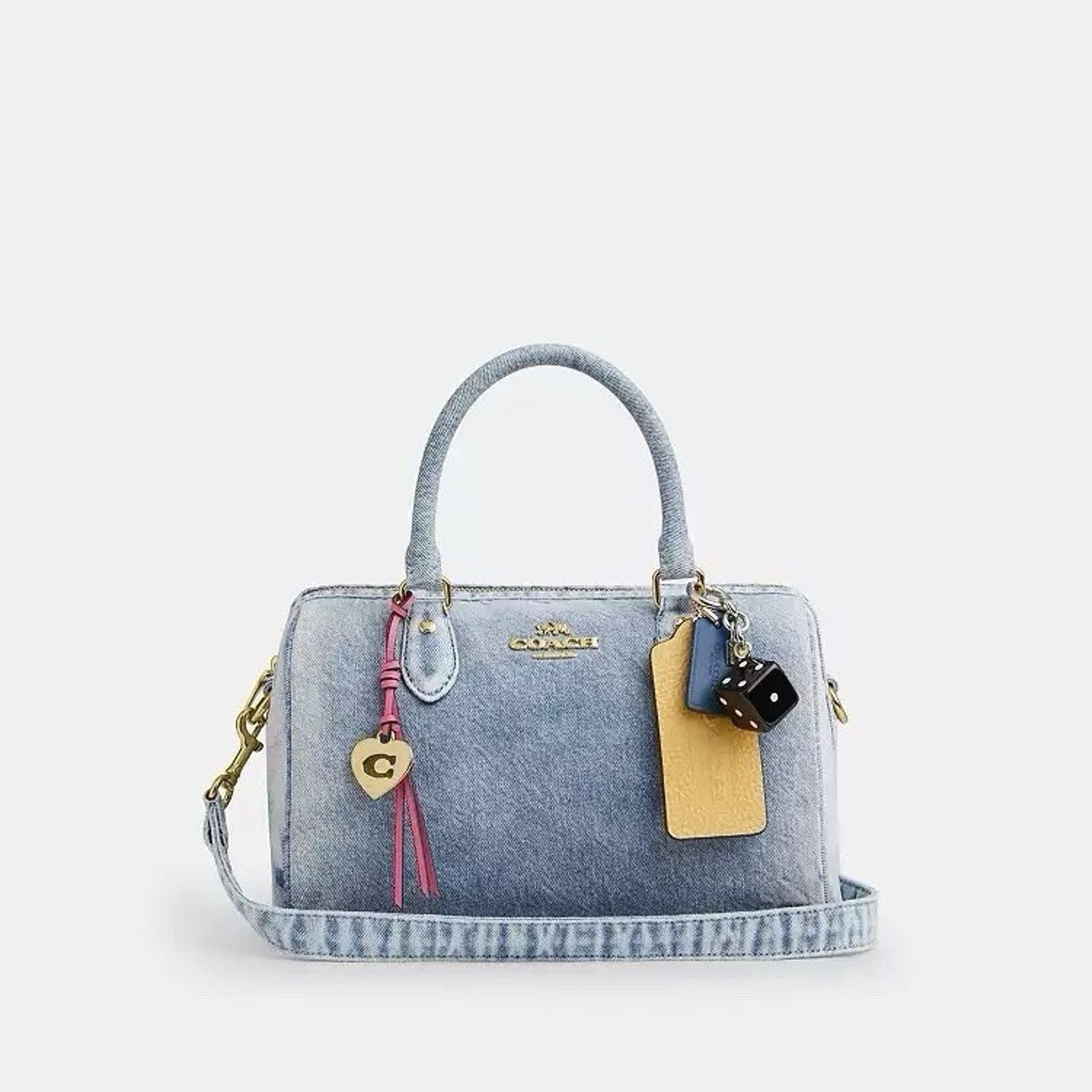 Coach NWT Coach Rowan Medium Satchel Loved Denim CDY74 Size ONE SIZE - 7 Thumbnail