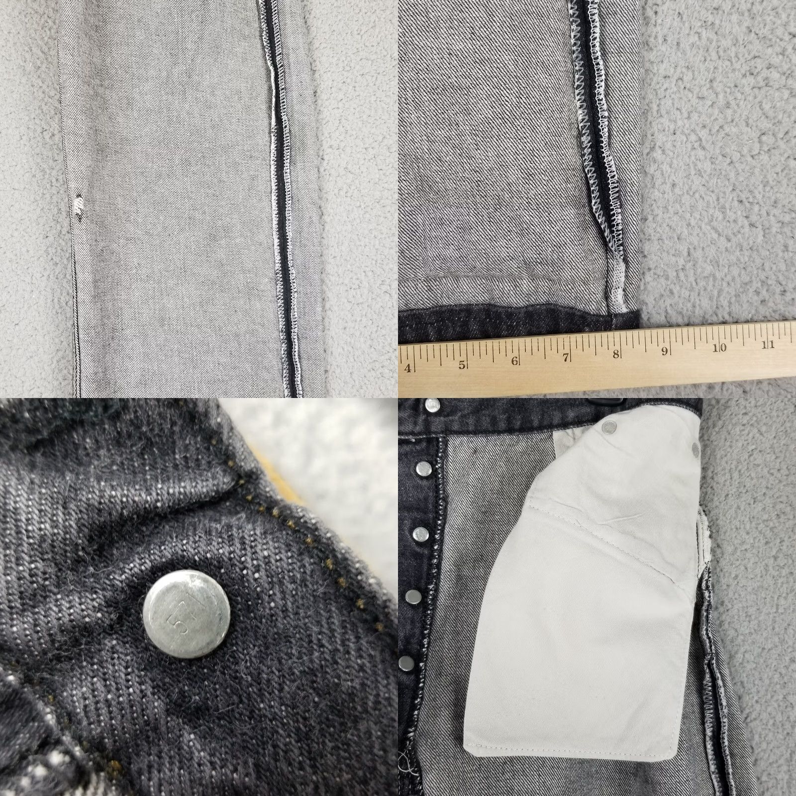 Levi's VINTAGE Levi’s 501 Jeans Gray 34X28 Made in USA Button Fly Distressed 80s Cowboy Festival Retro USA Mens Jeans Size US 34 / EU 50 - 8 Thumbnail