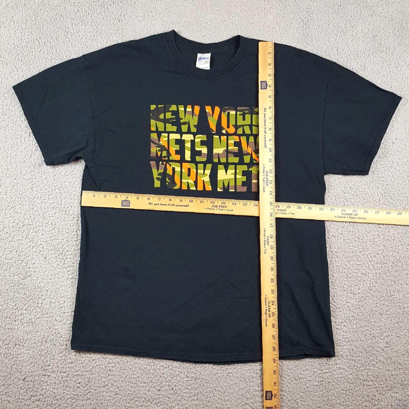 Gildan VINTAGE Gildan New York Mets MLB Camo Logo T-Shirt Men's XL Black Retro Sports 90s Size US XL / EU 56 / 4 - 6 Thumbnail