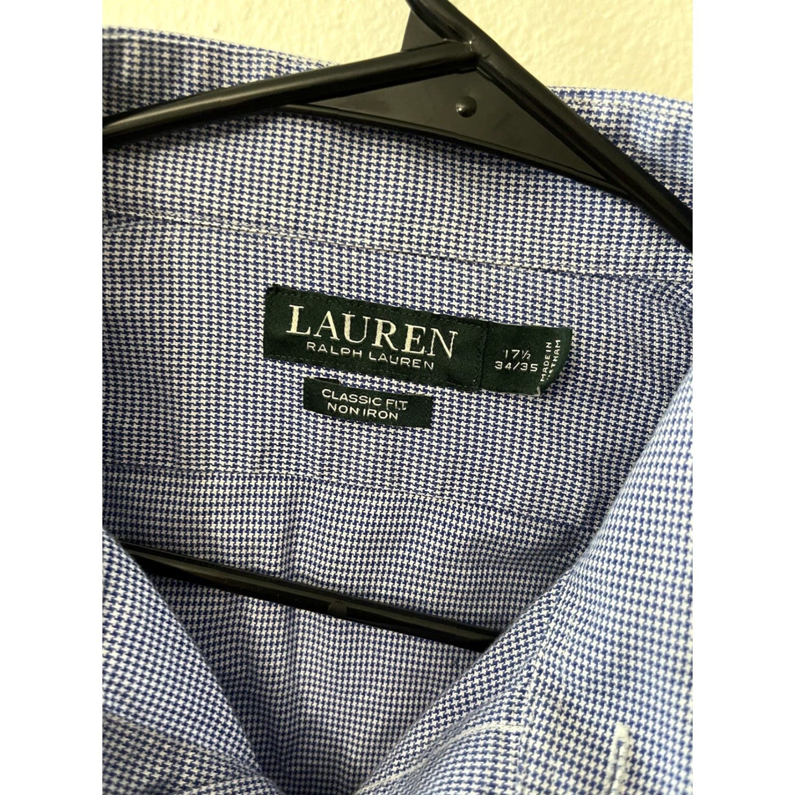 Ralph Lauren Lauren Ralph Lauren Men Classic Fit Button-Down Non-Iron Blue Shirt 17.5-34/35 Long Sleeve Mens Size US XL / EU 56 / 4 - 3 Thumbnail