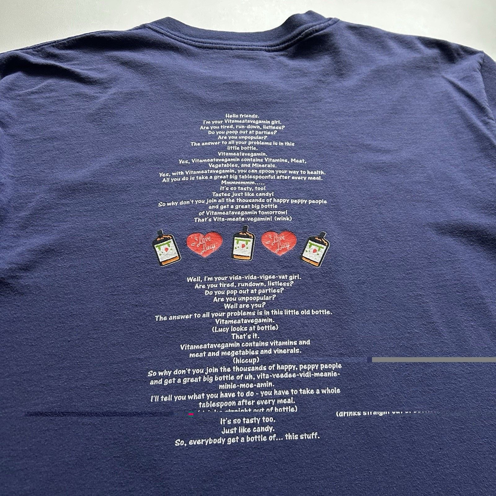 Gildan Vintage I Love Lucy Vitameataveganin T Shirt Large Y2K Retro Size US L / EU 52-54 / 3 - 4 Thumbnail