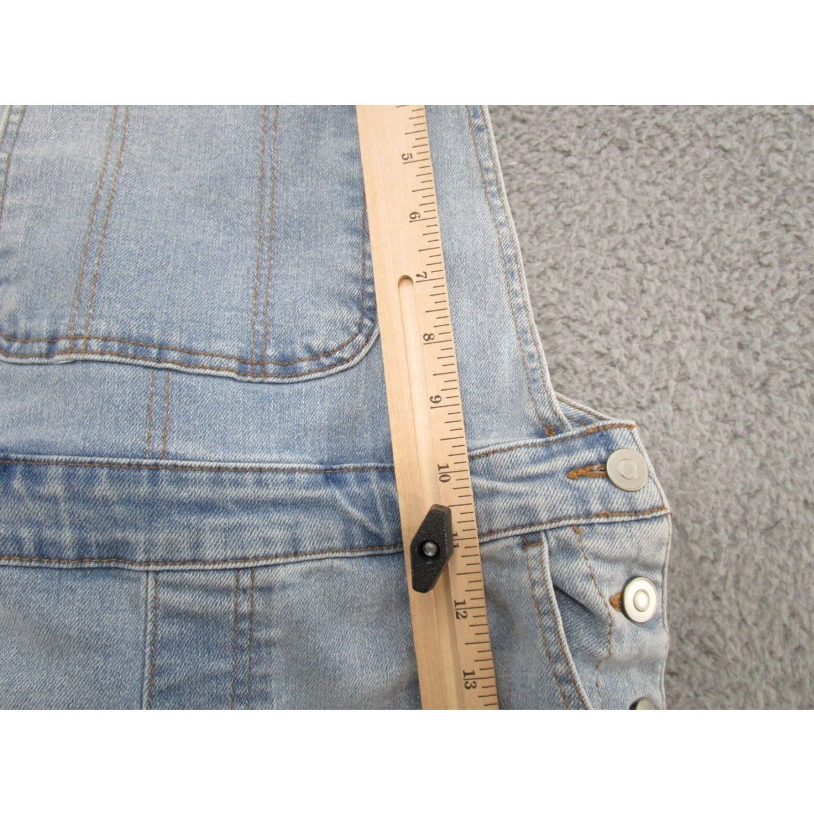Vintage No Boundaries Denim Overalls Jumper Romper Juniors Medium 7-9 Shorts Shortalls Jeans Grunge 2000s NOBO Womens Boys Girls Size M / US 6-8 / IT 42-44 - 7 Thumbnail