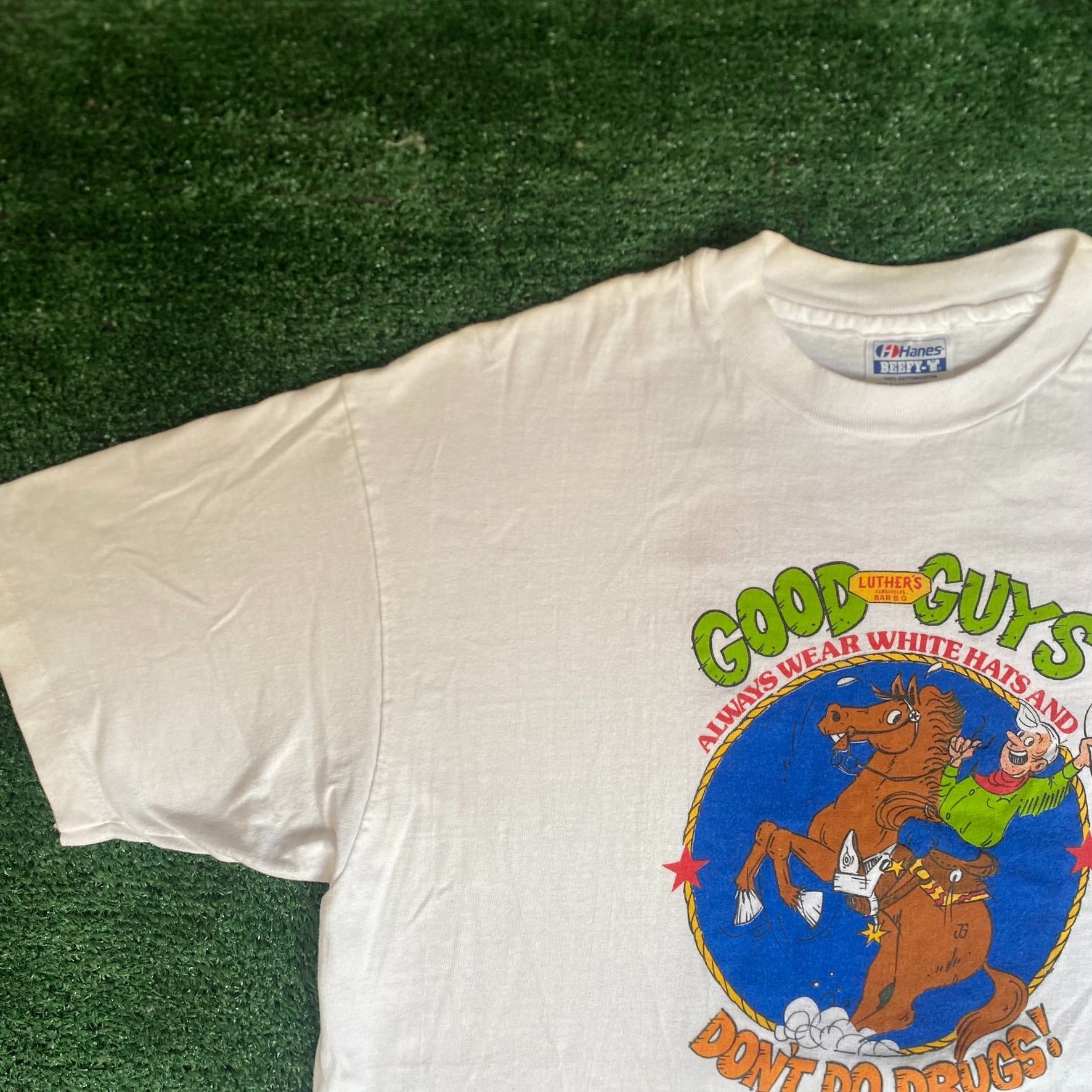 Vintage Vintage 90s Drugs Cowboy Shirt Funny Western Humor Tee Size US XL / EU 56 / 4 - 2 Thumbnail