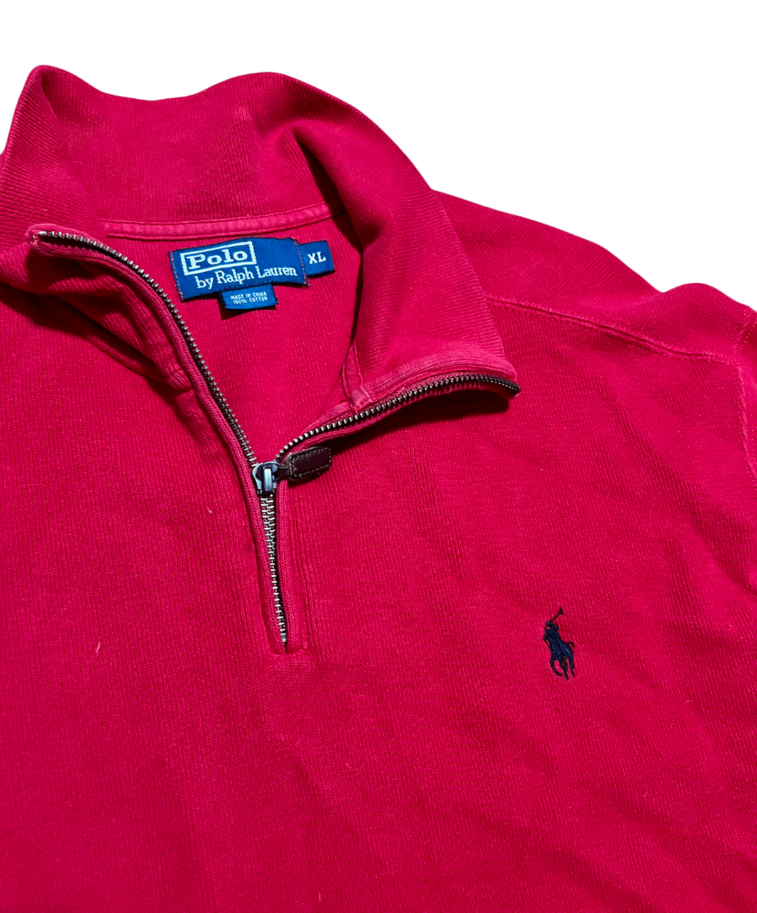 Polo Ralph Lauren Polo by Ralph Lauren Red Quarter Zip Logo Sweater Size US XL / EU 56 / 4 - 2 Thumbnail