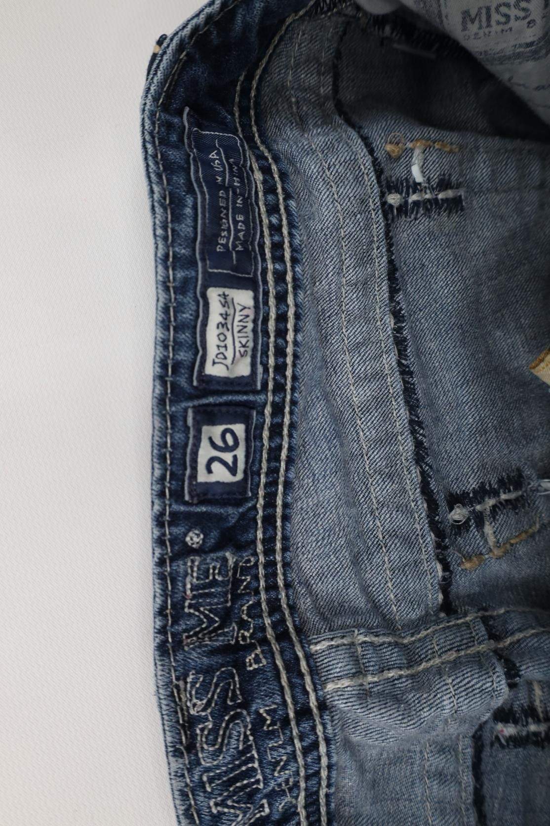 Miss Me Miss Me Thick Stitch Stretch Skinny Leg Denim Jeans Blue Size 26" / US 2 / IT 38 - 9 Thumbnail