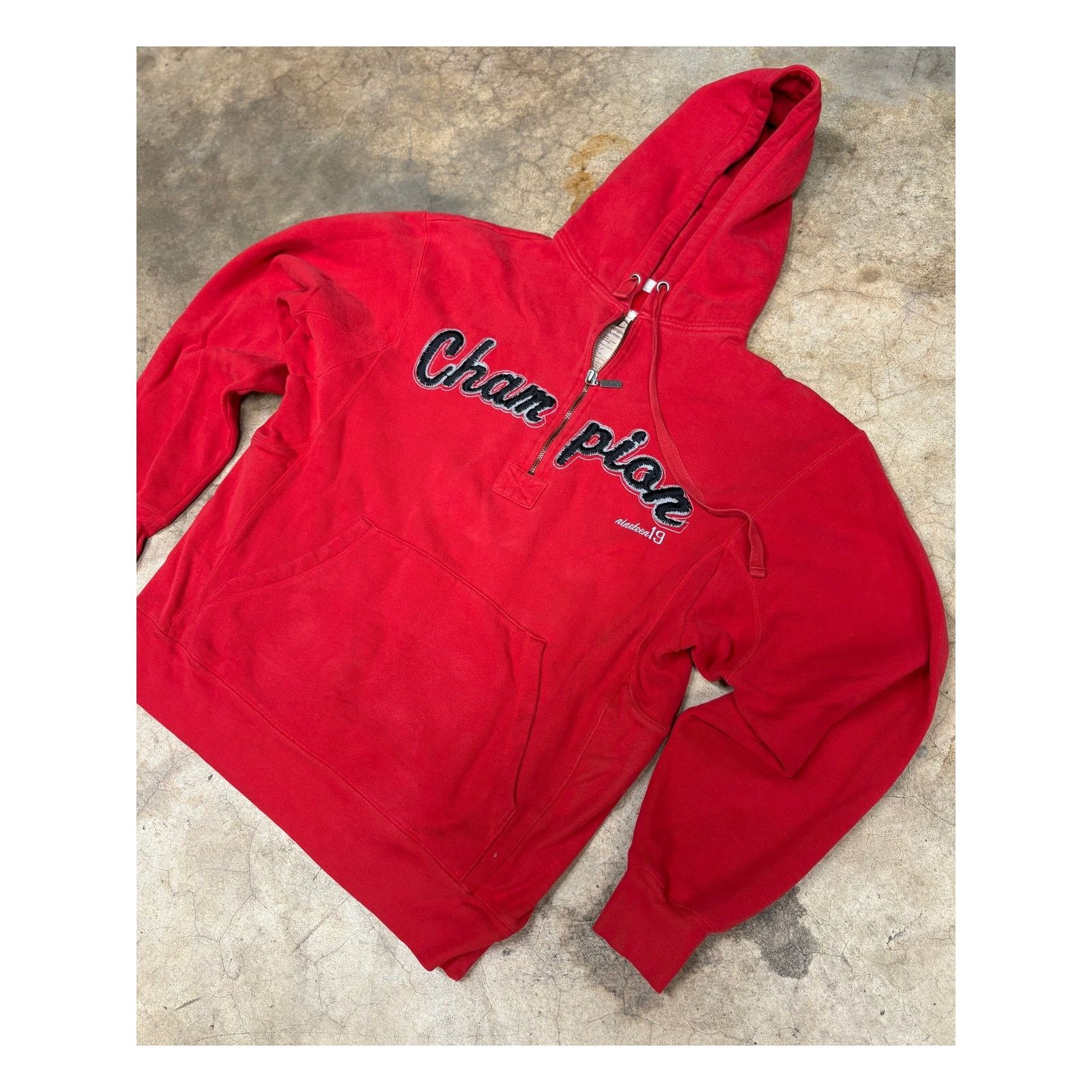 Champion Vintage Champion Reverse Weave Half-Zip Red Hoodie M Size US M / EU 48-50 / 2 - 4 Thumbnail