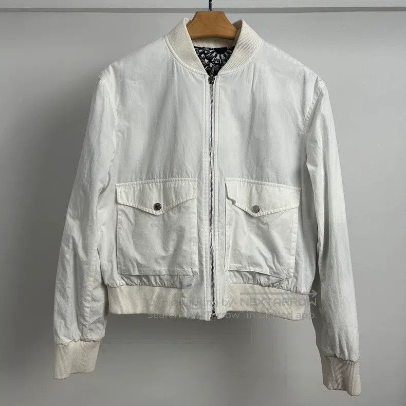 Hermes Hermes White Round Neck Baseball Jacket Size XS / US 0-2 / IT 36-38 - 1 Thumbnail