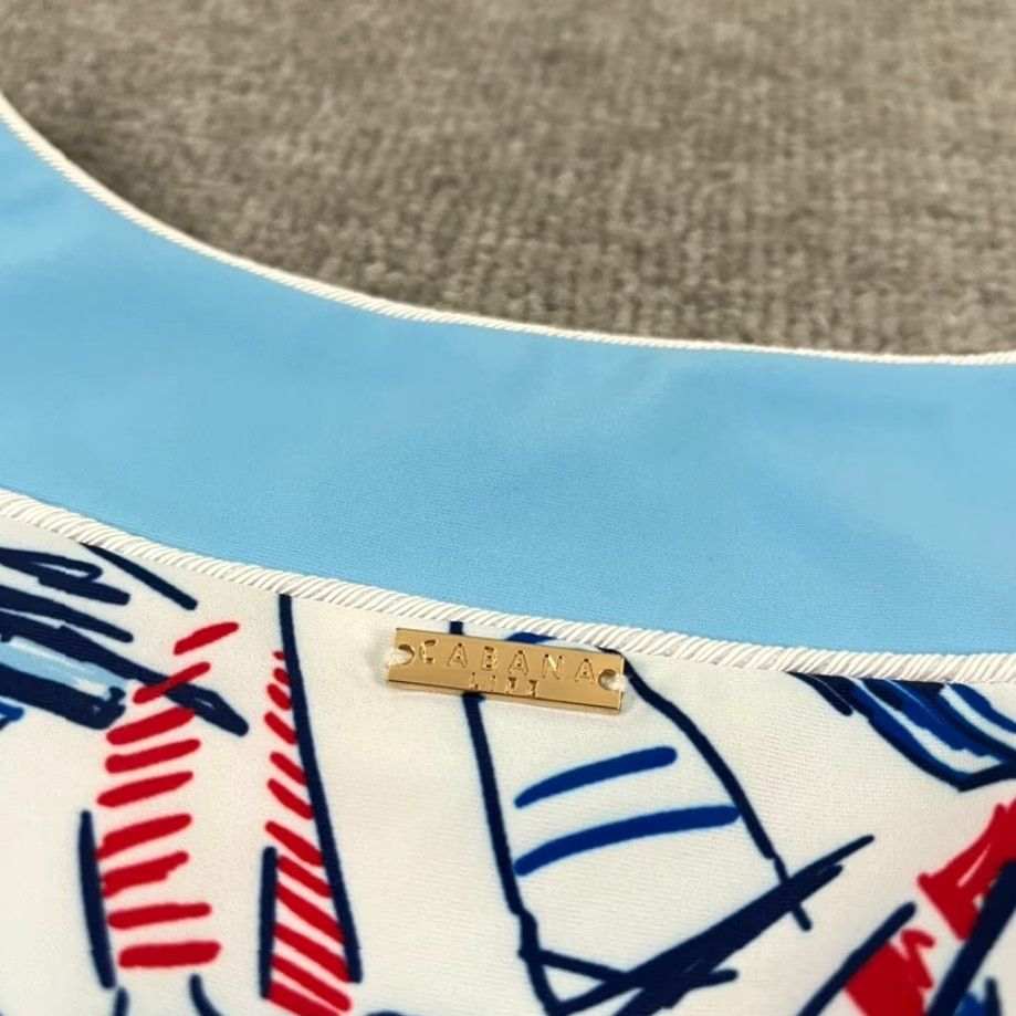 Vintage Cabana Life Shift Dress Womens Large White Nautical Sailboat Mini Tunic Top Prep Size L / US 10 / IT 46 - 3 Thumbnail