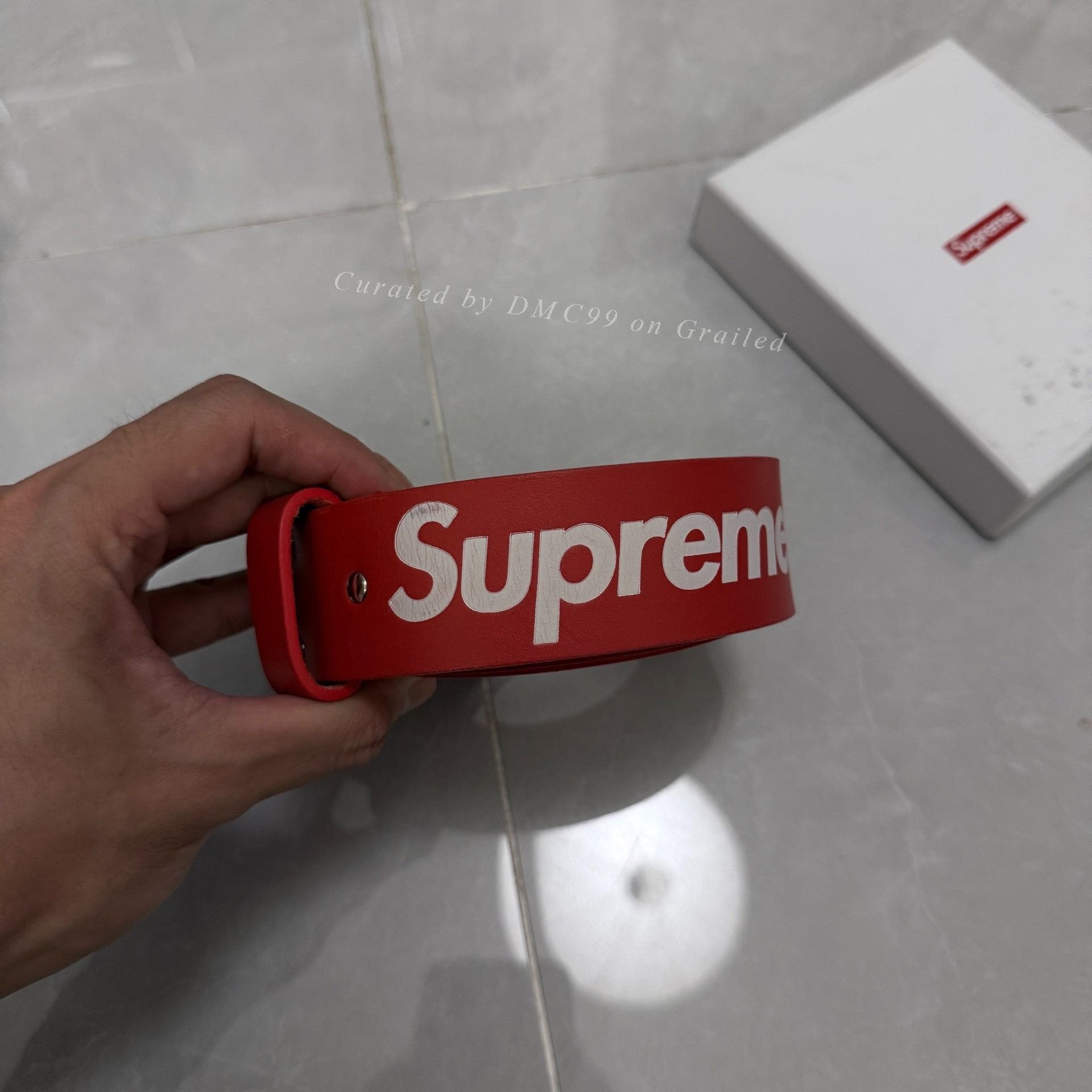Supreme Supreme Repeat Leather Belt - White Floral Size M | Grailed