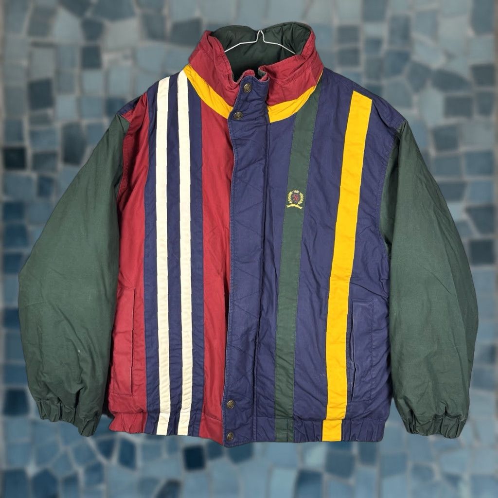 Tommy Hilfiger VINTAGE Tommy Hilfiger Jacket Mens L Duck Down Puffer Rugby Full Zip Hooded 90s Size US L / EU 52-54 / 3 - 1 Thumbnail
