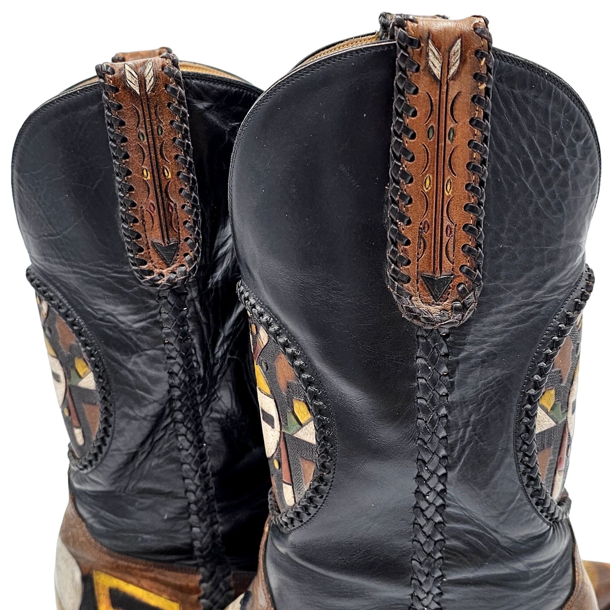 Other Custom 9D Hand Tooled/ Painted Native American Chief boots Size US 9 / EU 42 - 17 Thumbnail