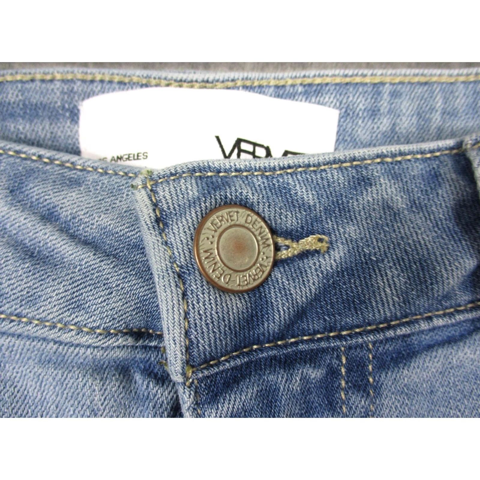 Vintage Vervet Blue Jeans Womens 30 High Rise Bootcut Light Wash Stretch Raw Hem VT838 Size 30" / US 8 / IT 44 - 3 Thumbnail