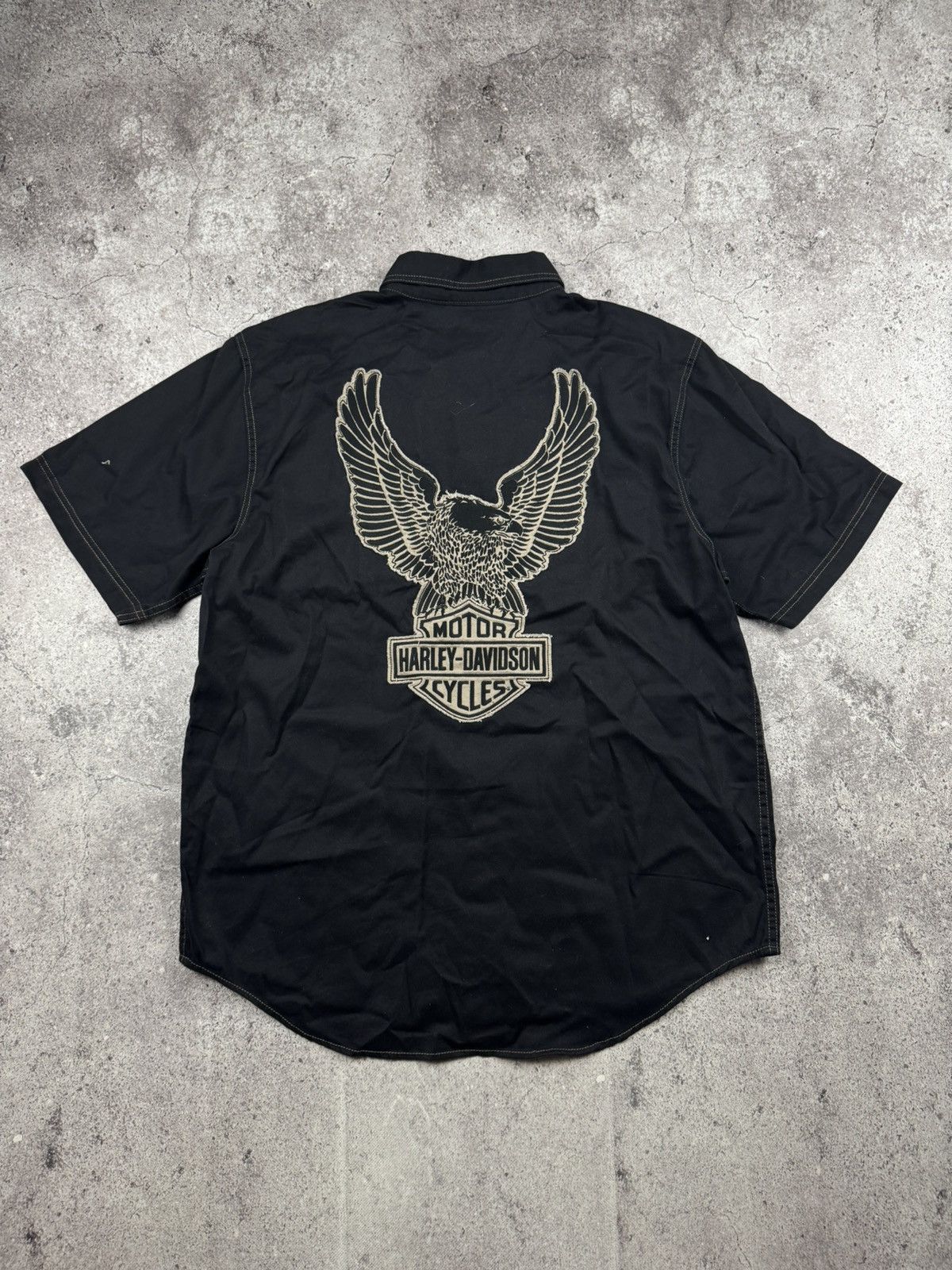 Harley Davidson Rare Vintage Shirt Harley Davidson racing black Eagle pocket Size US L / EU 52-54 / 3 - 5 Thumbnail