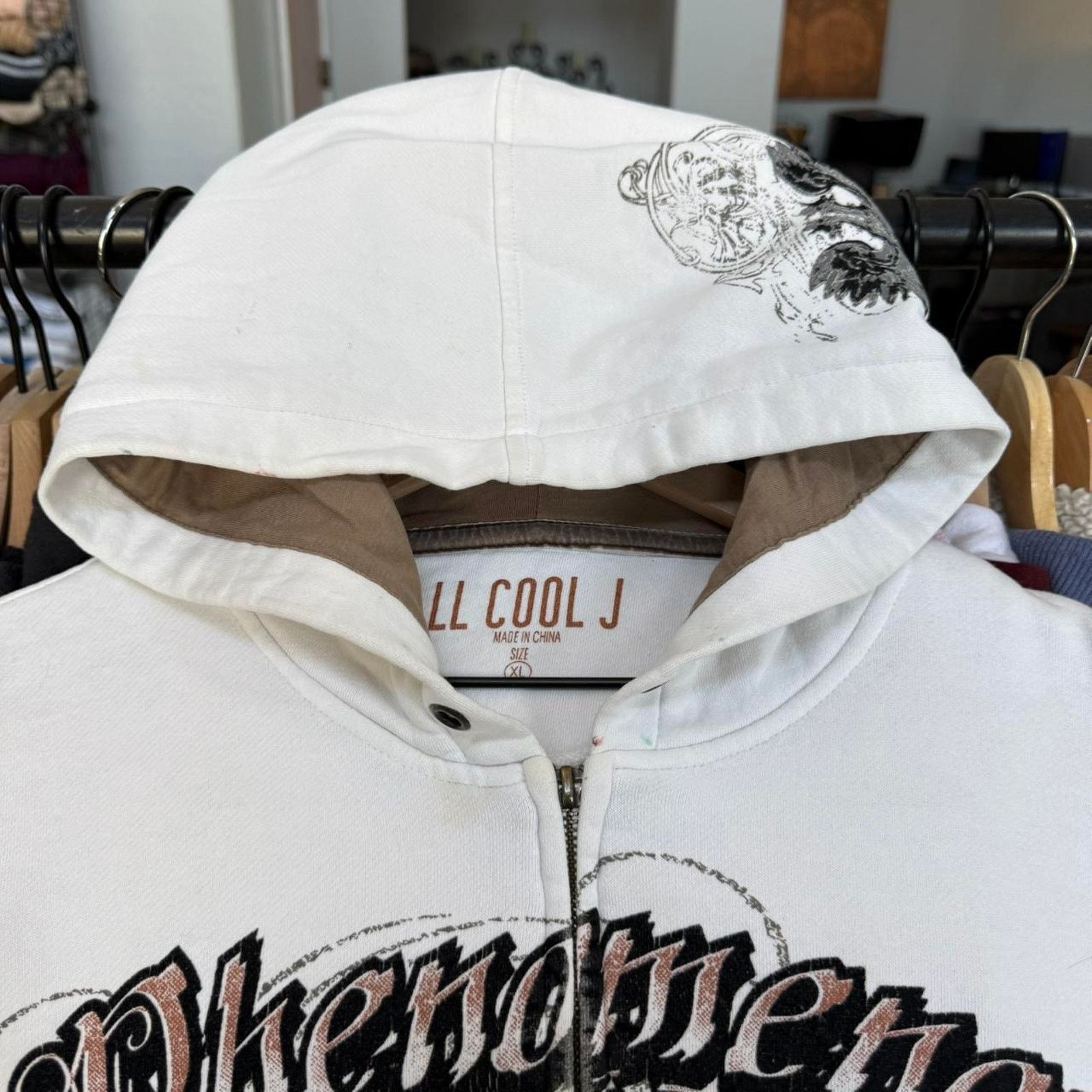 Other Vintage Y2K LL Cool J Hoodie in White Distressed Size US XL / EU 56 / 4 - 5 Thumbnail