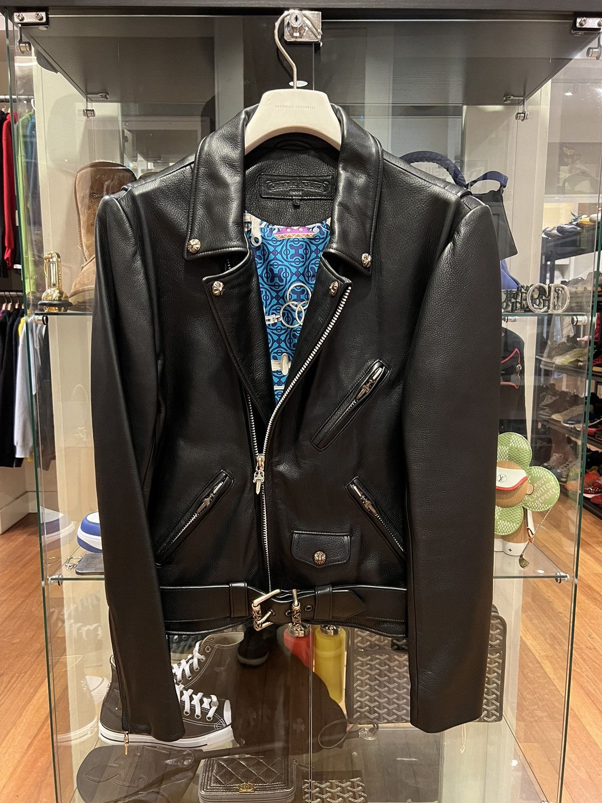 Chrome Hearts Chrome Hearts Leather JJ Dean Moto Jacket Hermes Silk Liner Size US L / EU 52-54 / 3 - 1 Thumbnail