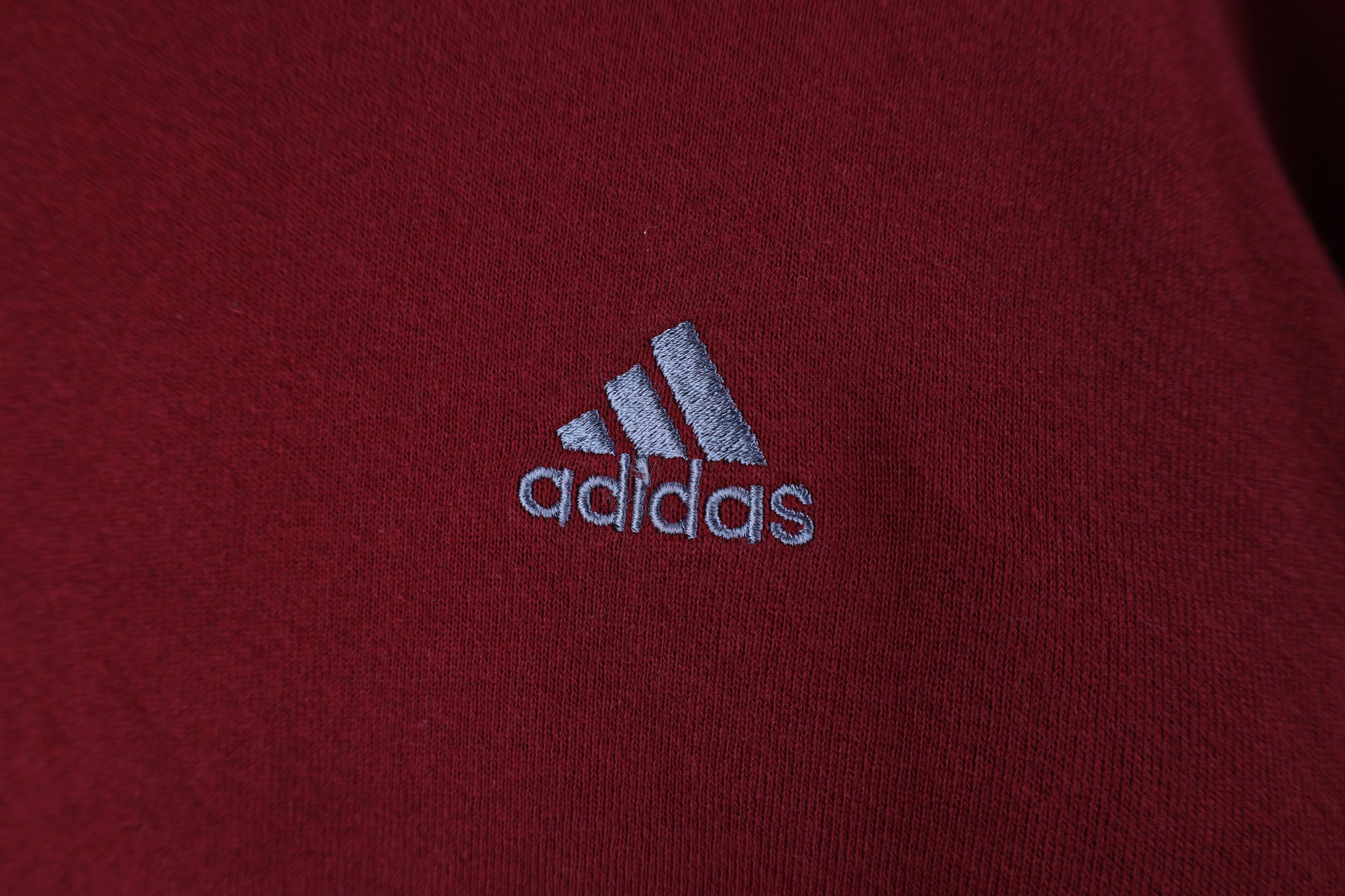 Adidas Vintage 90s Adidas Spell Out Heavy Crewneck Sweatshirt Red Size US L / EU 52-54 / 3 - 4 Thumbnail