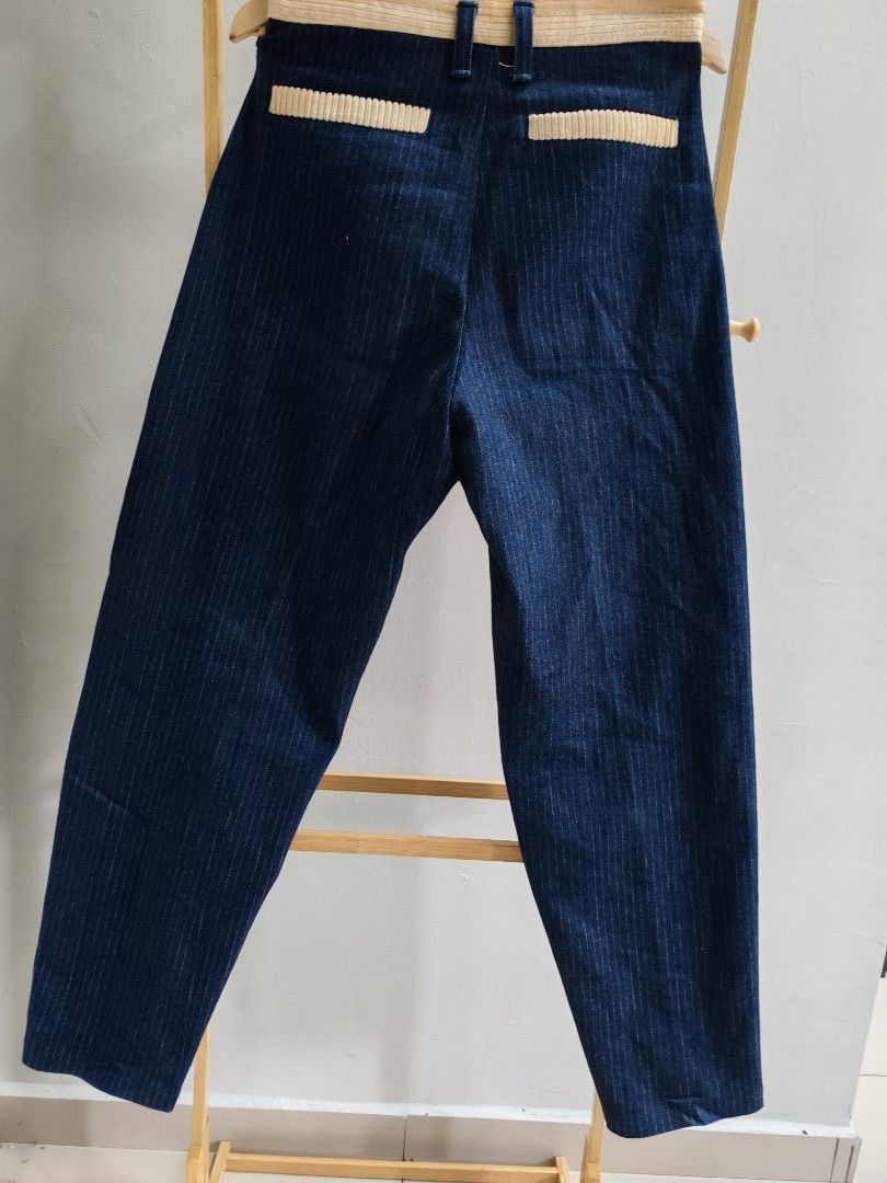Japanese Brand × Vintage Vintage Dark Blue Striped Denim Pants Size US 32 / EU 48 - 5 Thumbnail
