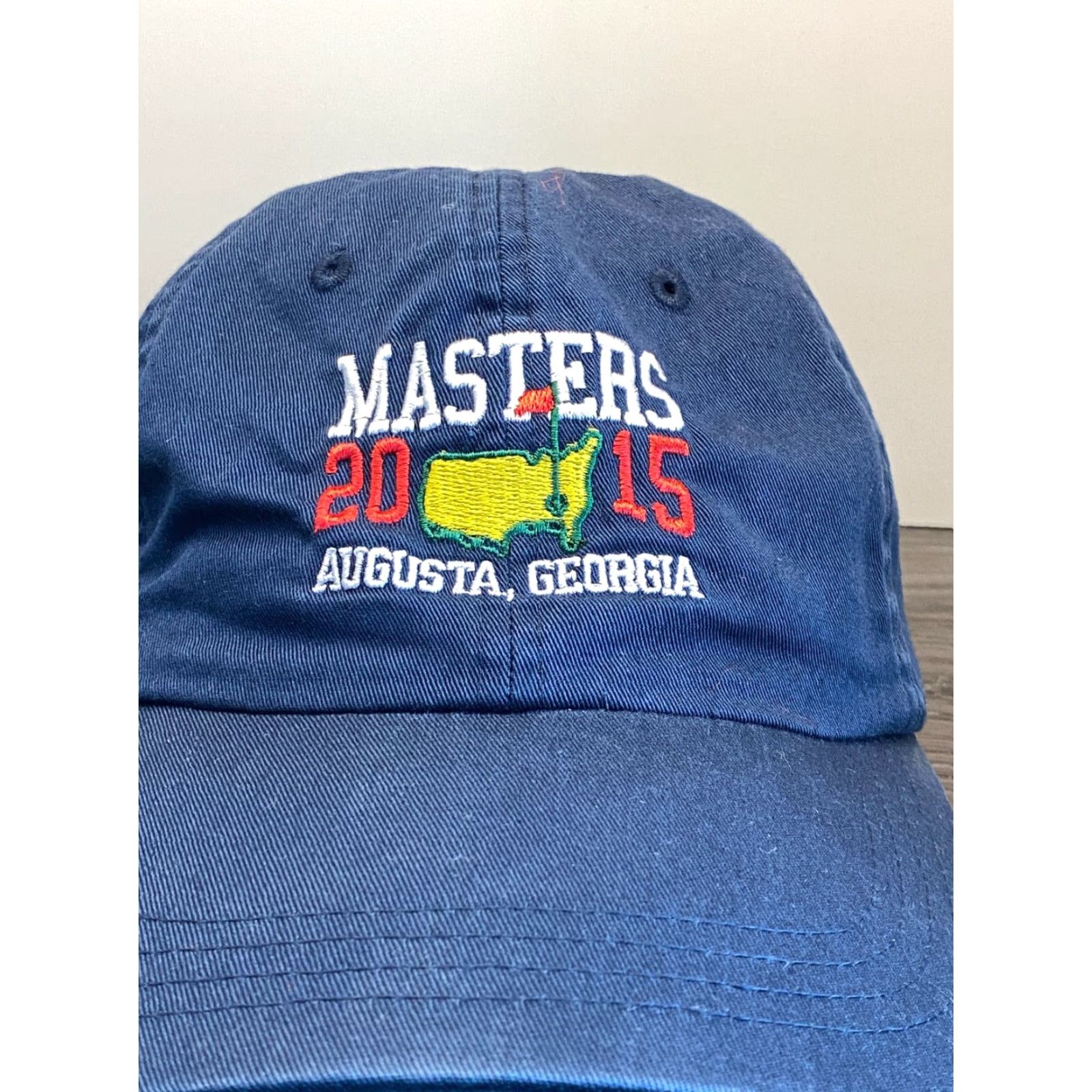 Vintage VINTAGE Masters Hat Mens Baseball Cap One Size Blue Twill 2015 Augusta Georgia Golf Logo Size ONE SIZE - 2 Thumbnail