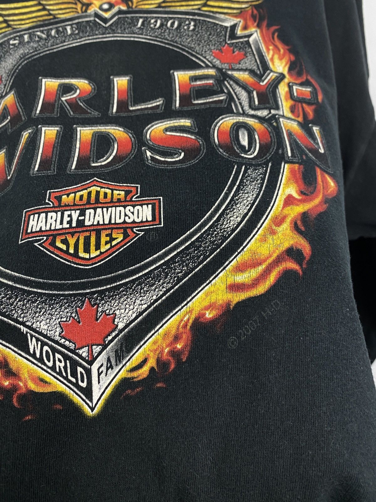Harley Davidson 🇺🇸Vintage Y2K Harley Davidson Fire Skull Niagara Falls Canada Size US XL / EU 56 / 4 - 12 Thumbnail