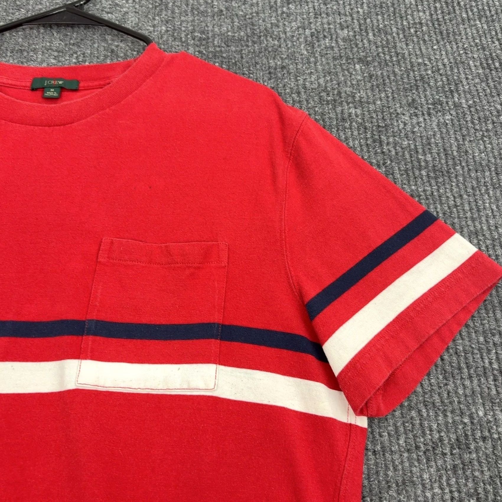 J.Crew J.CREW Oarsman T Shirt Mens M Red Striped Pocket Short Sleeve Casual Preppy Size US M / EU 48-50 / 2 - 2 Thumbnail