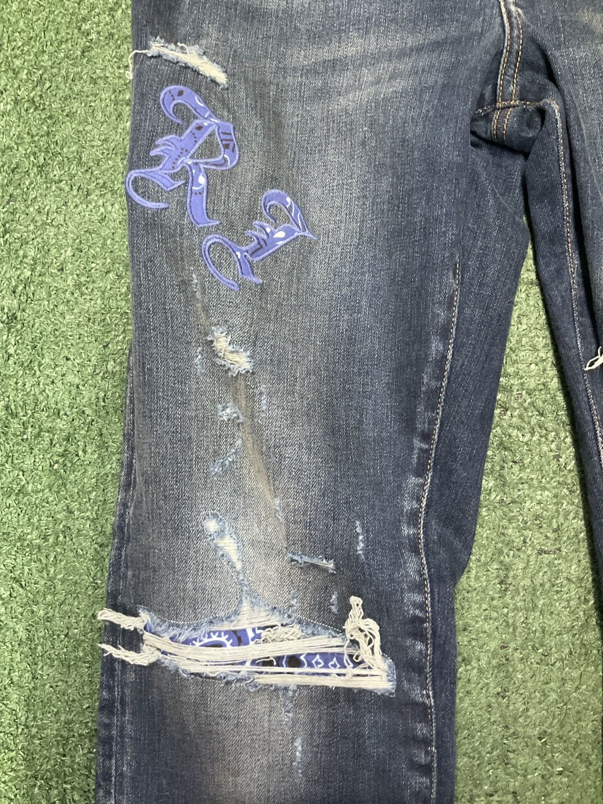 Amiri Amiri Thrasher Stone Indigo Jeans Size US 36 / EU 52 - 4 Thumbnail