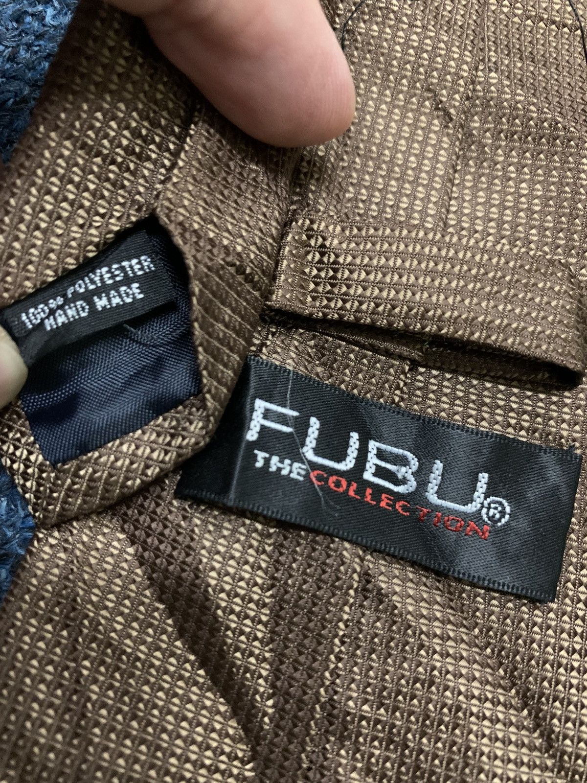 Fubu LAST DROP#FUBU Brown Textured Tie Classic Formal Size ONE SIZE - 2 Thumbnail