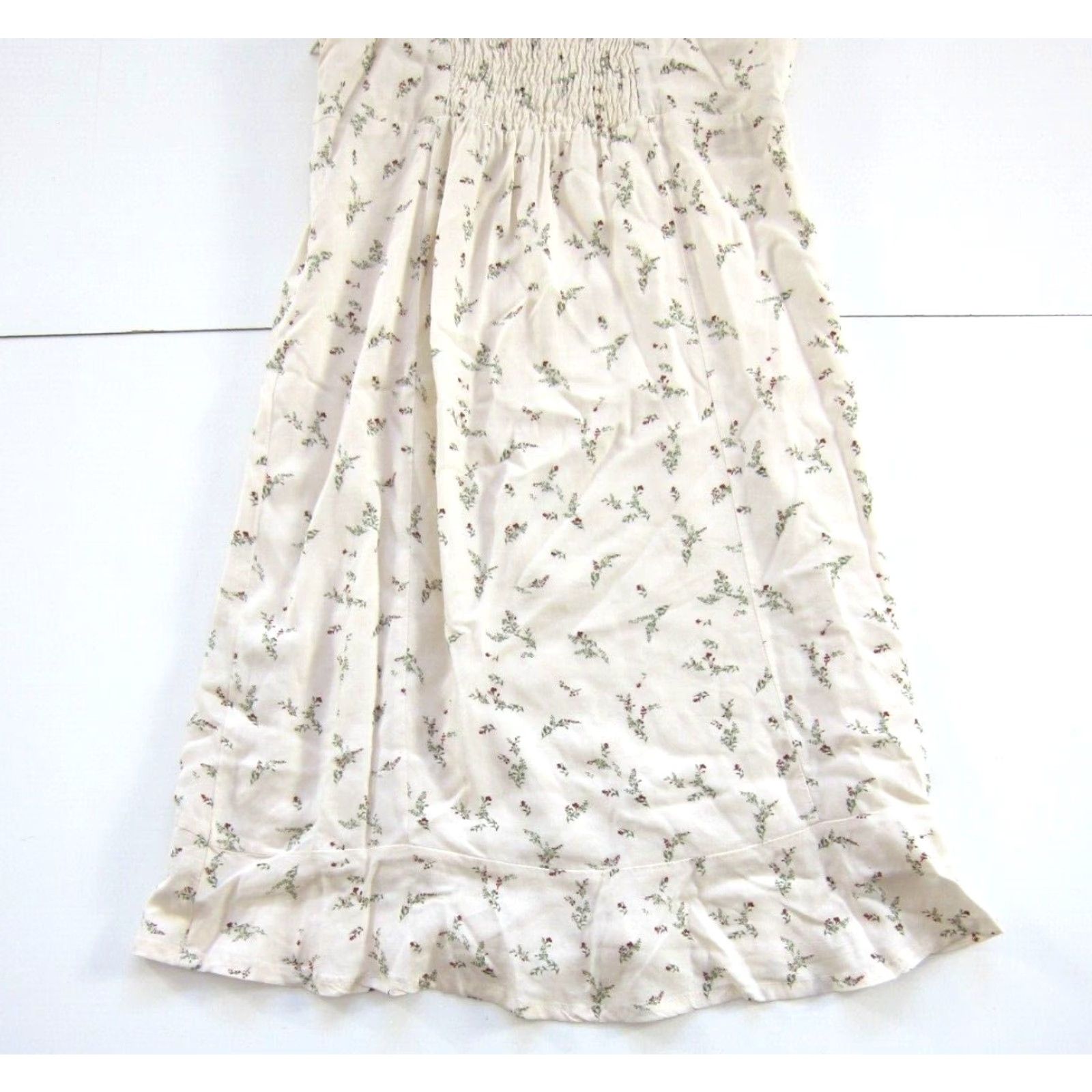 Vintage VINTAGE b.young The Collection Ivory Green Red Floral Spaghetti Strap Tank Slip Dress 2 Size XS / US 0-2 / IT 36-38 - 6 Thumbnail