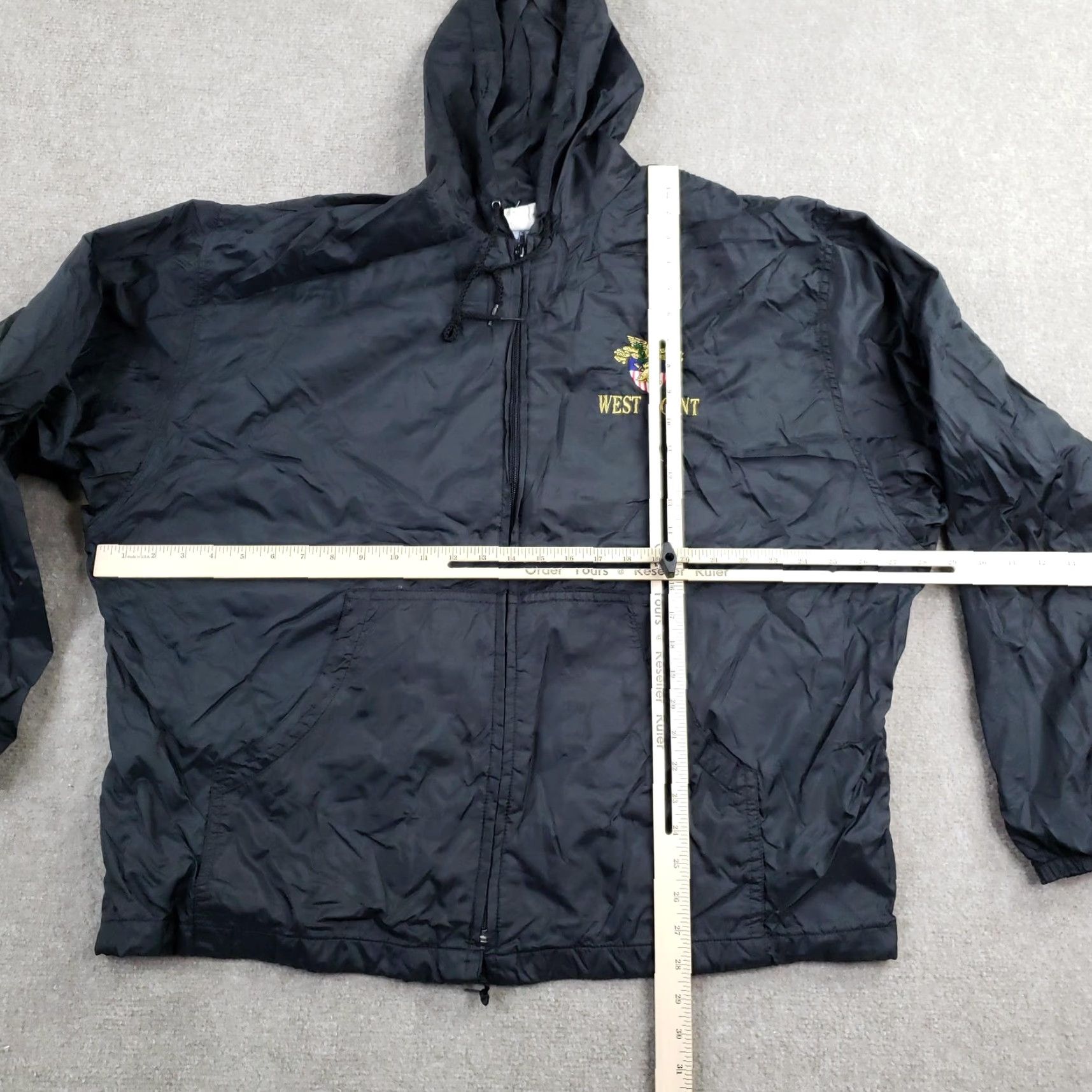 Vintage VINTAGE MV Sport Jacket Mens XL Black Windbreaker Hooded Lined Pockets West Point Size US XL / EU 56 / 4 - 2 Thumbnail