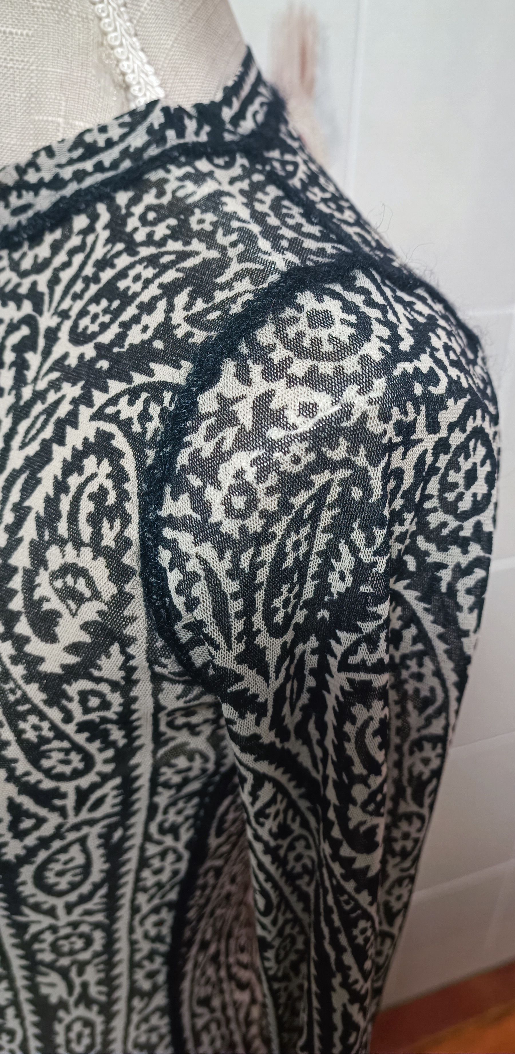Jean Paul Gaultier 90's - Floral and paisley motifs mesh top Size M / US 6-8 / IT 42-44 - 10 Thumbnail