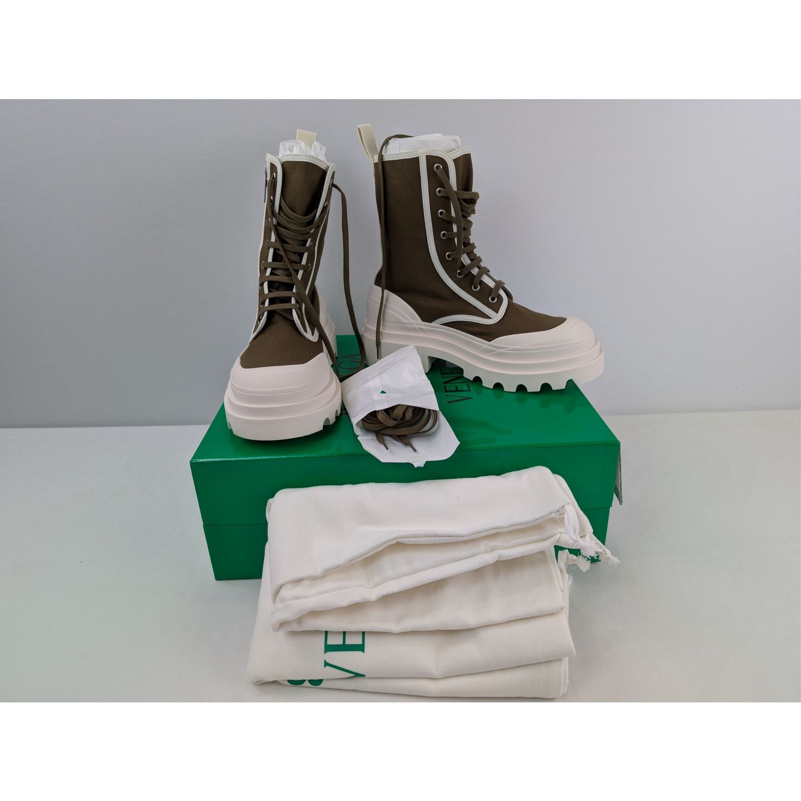Bottega Veneta o1rshd1 Q:2 / Canvas Boots Fabric in Liana-White Size US 11 / EU 44 - 17 Thumbnail