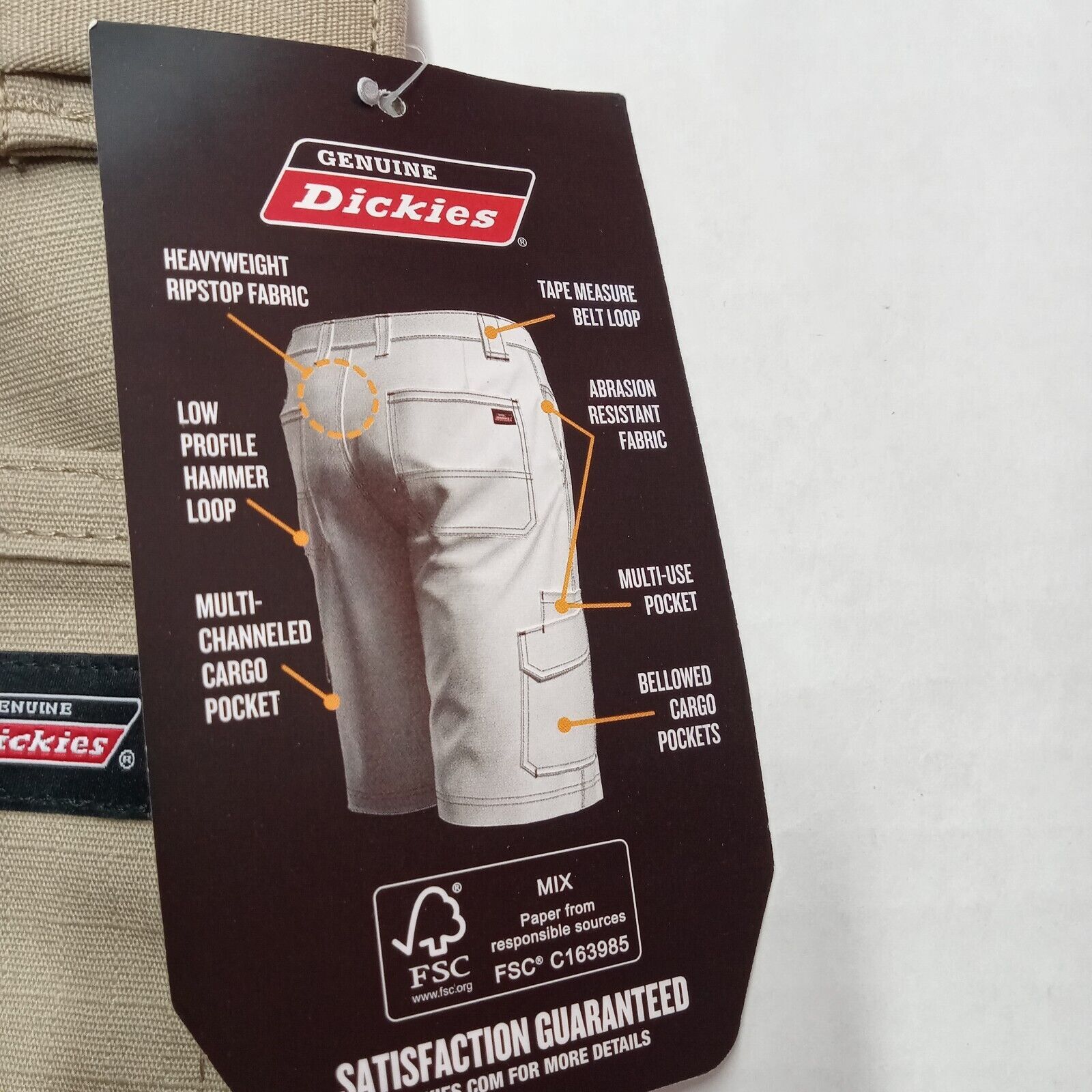 Dickies Dickies Cargo Shorts Men's 42 Beige Relaxed Fit 11" Inseam Size US 42 / EU 58 - 5 Thumbnail