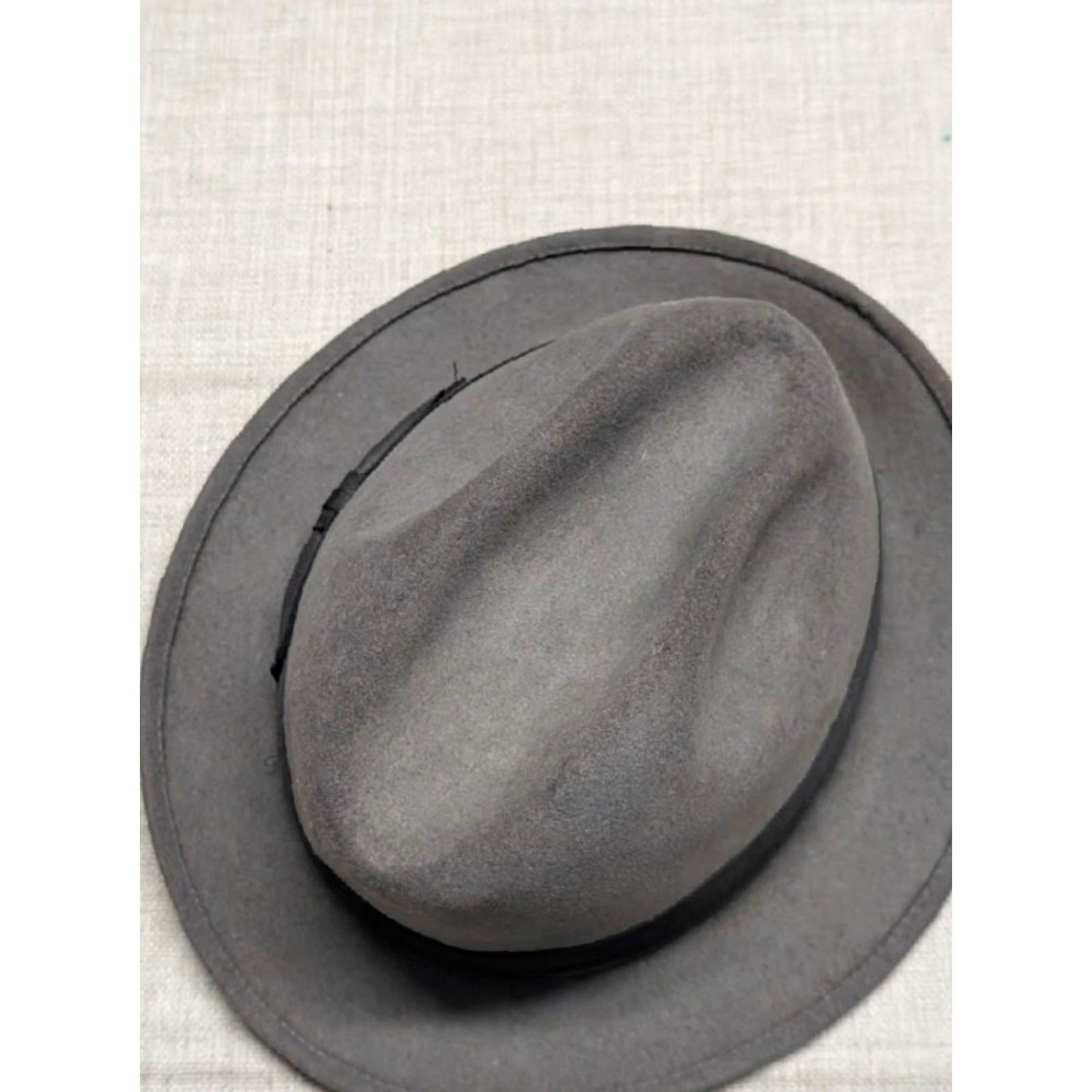 Vintage VINTAGE Stevens Fedora Hat Men Gray fur felted Beaver Blend 7-1/4 58cm height 4.5 brim 2"HS Size ONE SIZE - 3 Thumbnail