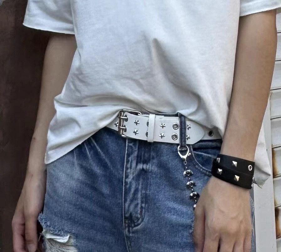 Japanese Brand × Vintage Outdoor y2k punk star studded double rivet belt Size ONE SIZE - 3 Thumbnail