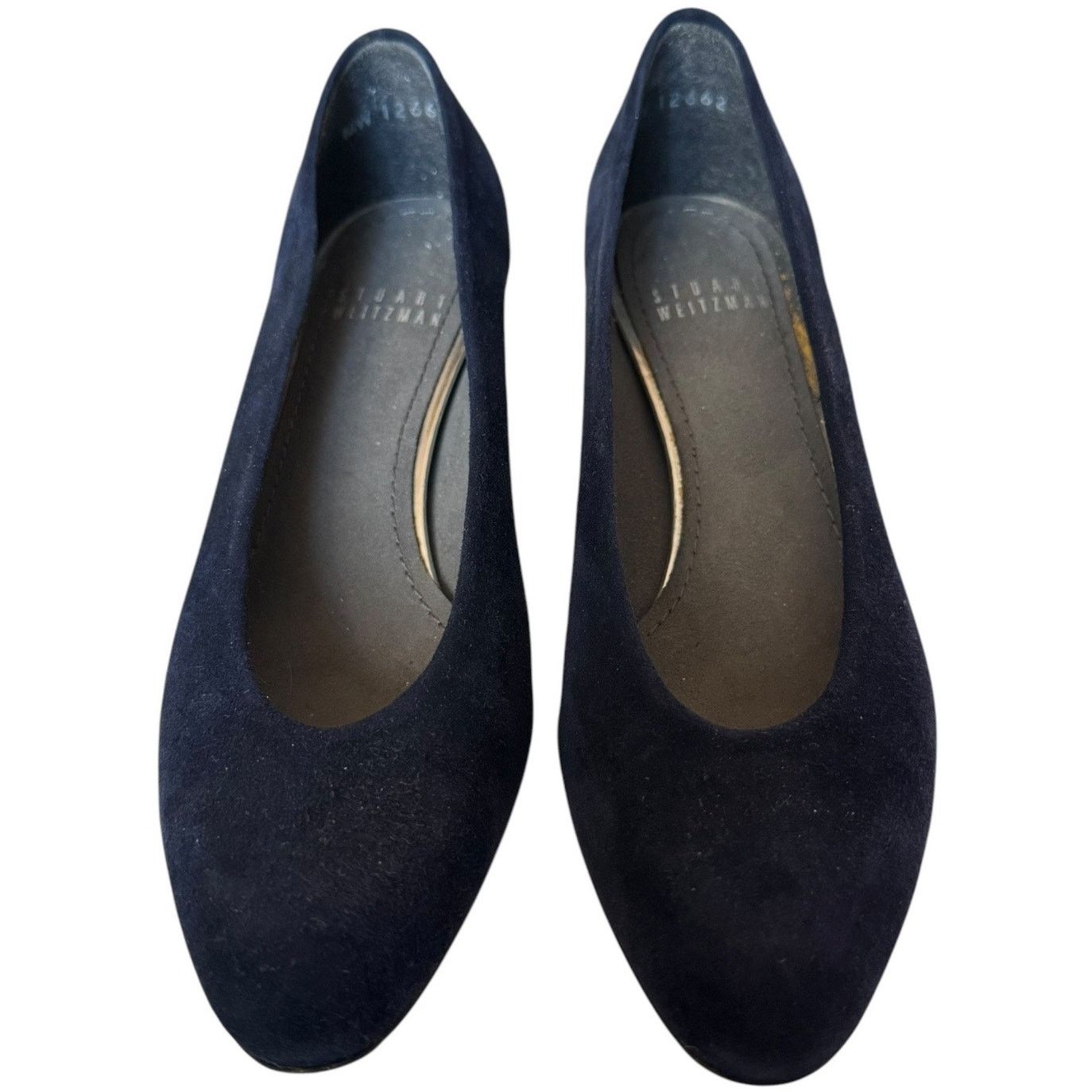 Stuart Weitzman Vtg Stuart Weitzman Navy Suede Leather Almond Toe heels 5 Size US 5 / IT 35 - 7 Thumbnail